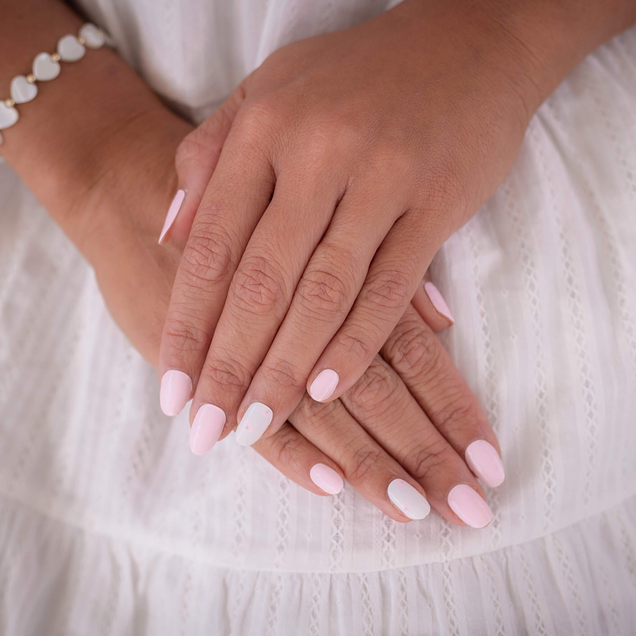 Gentle Pink and Flower Gel Nail Stickers