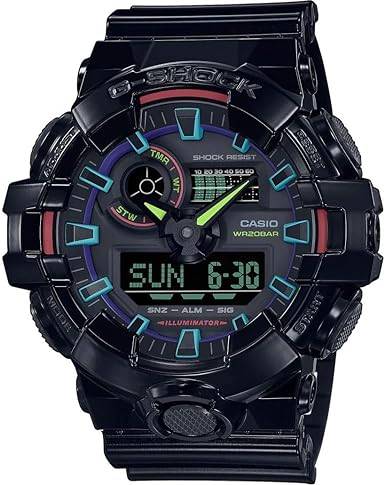 montre casio multicolore