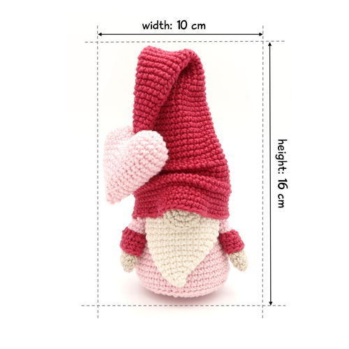 Valentine Gnome, Crochet Pattern, Amigurumi