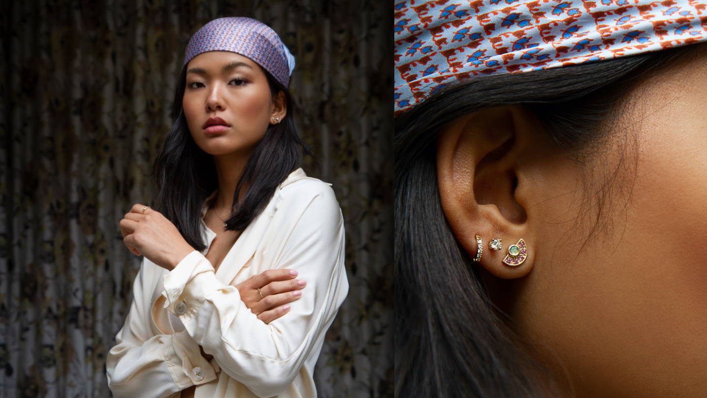 ear candy essential huggie diamonds earrings sapphires rainbow jewelry trend
