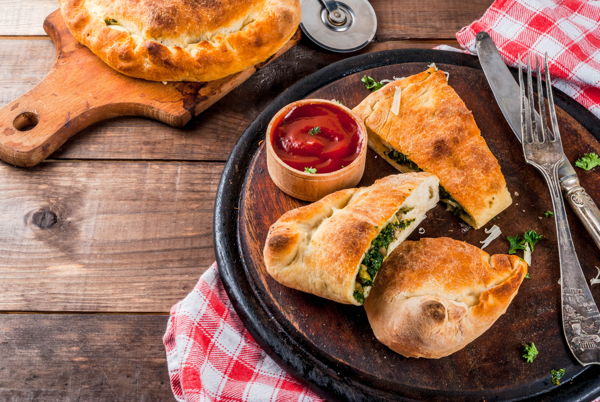 Photo of Toasted Three Cheese and Veggie Calzone