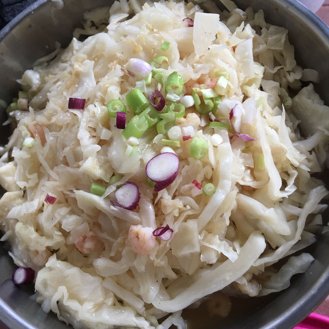 May 18th, 20 - stirred fried cabbage with prawns.