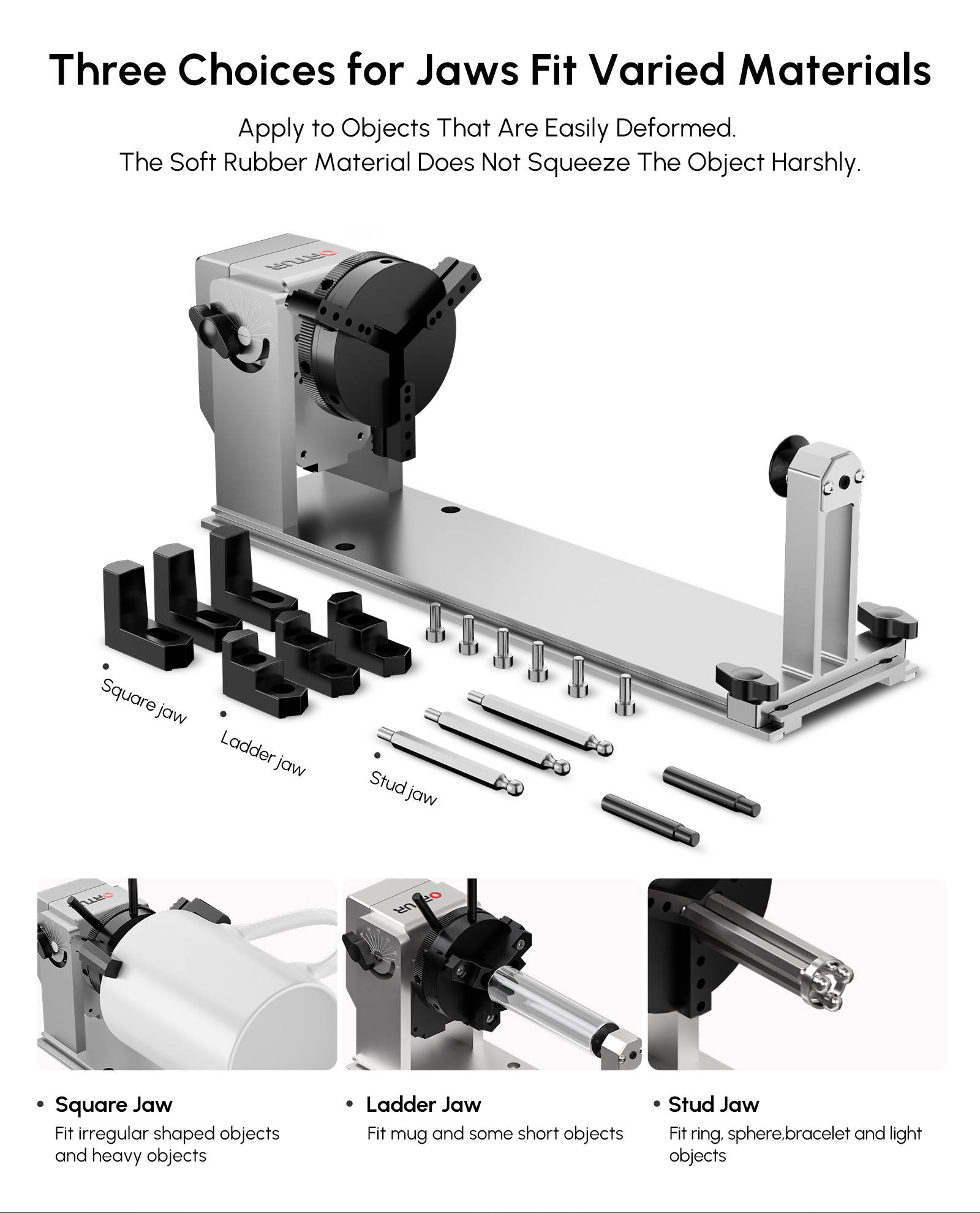 Ortur YAxis Rotary Chuck For Laser Engraver(YRC1.0) MechBlock