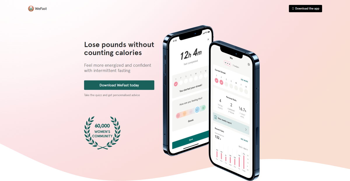 Screenshot of WeFast , from the app websites collection.