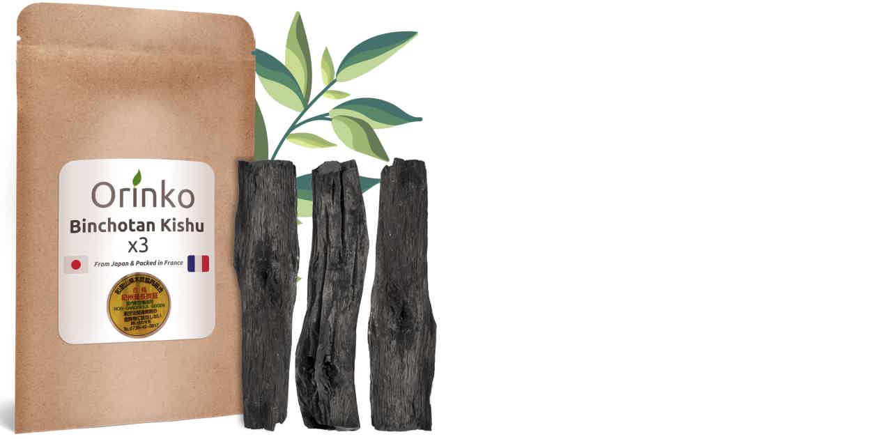 Bâtons fins de charbon de bambou x3