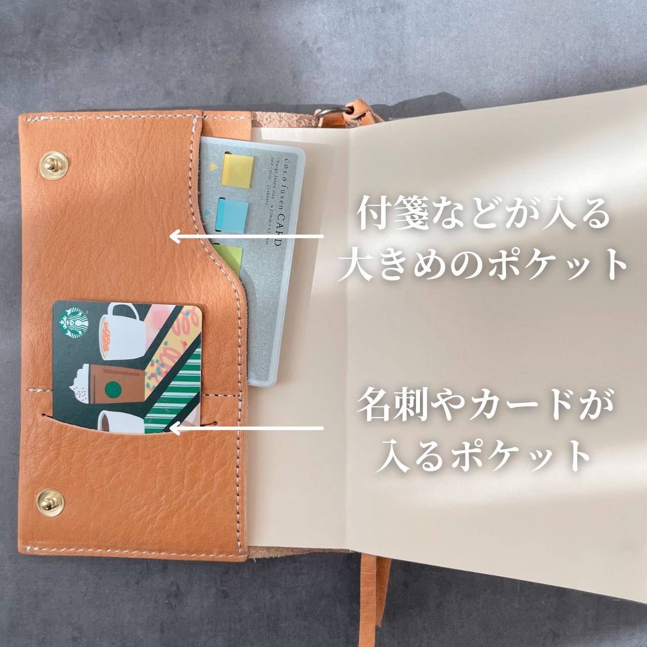 Notebook cover for carrying a pen, A6 size, Tochigi leather, made in J –  &Liebe