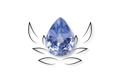 Pear cut cornflower blue sapphire as a lotus flower