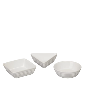 Le Creuset Stoneware Tapas Dishes, Set of 3, White