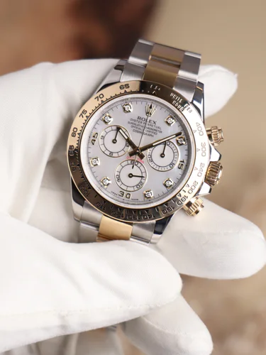 Rolex Daytona Two Tone Mother of Pearl MOP Diamonds