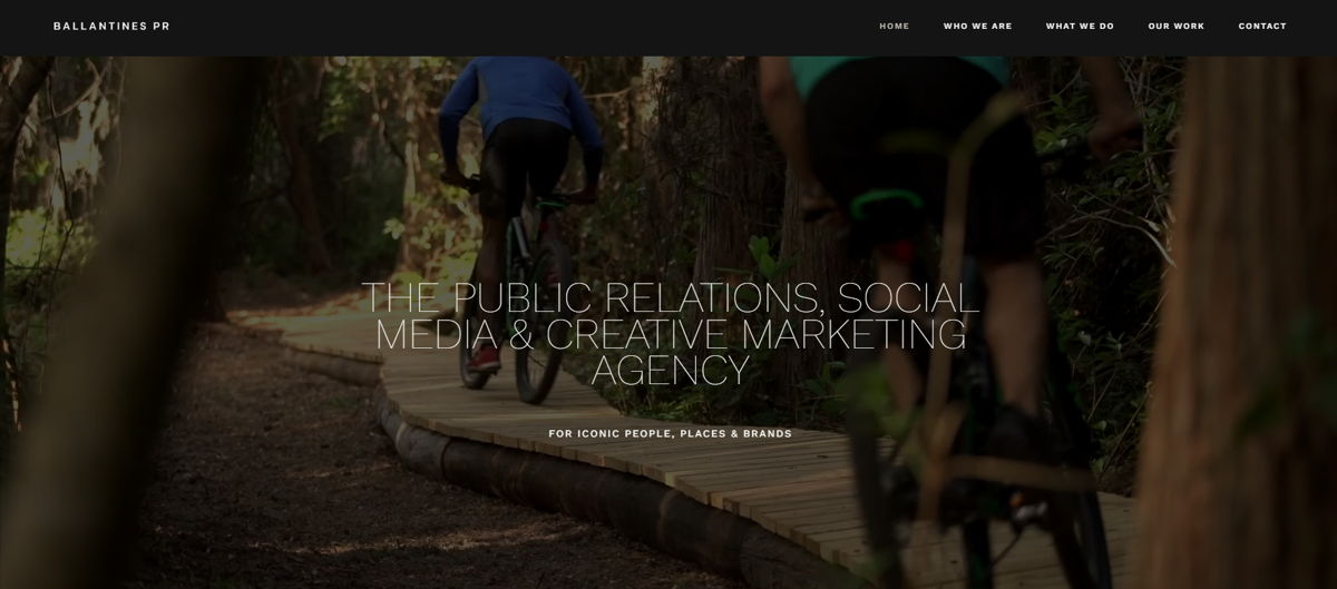 Screenshot of Ballantines PR, from the pr portfolios & websites collection.