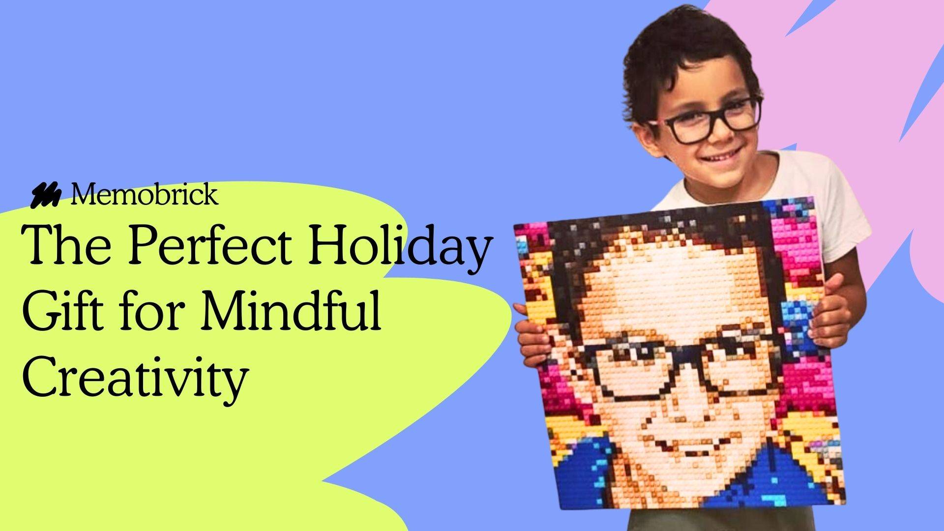 A person's hands skillfully building a colorful custom brick mosaic with Memobrick, representing the perfect holiday gift for creativity and mindfulness.