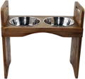Adjustable wooden farmhouse dog bowl stand