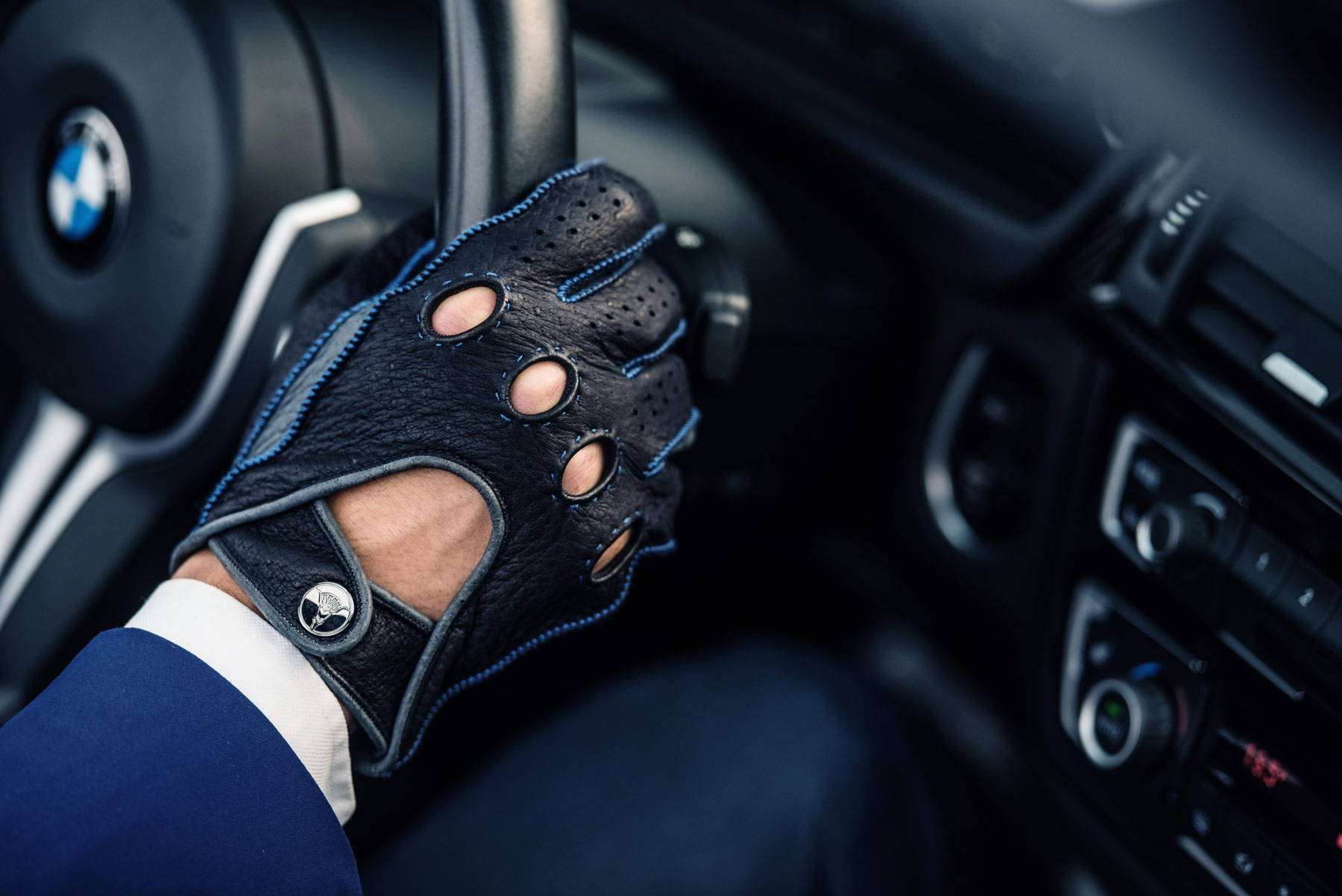 BMW Blue Driving Gloves