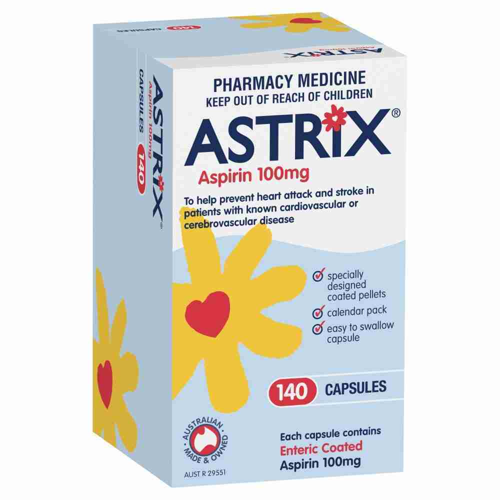 Astrix Aspirin 100mg 140 Capsules - Image 2