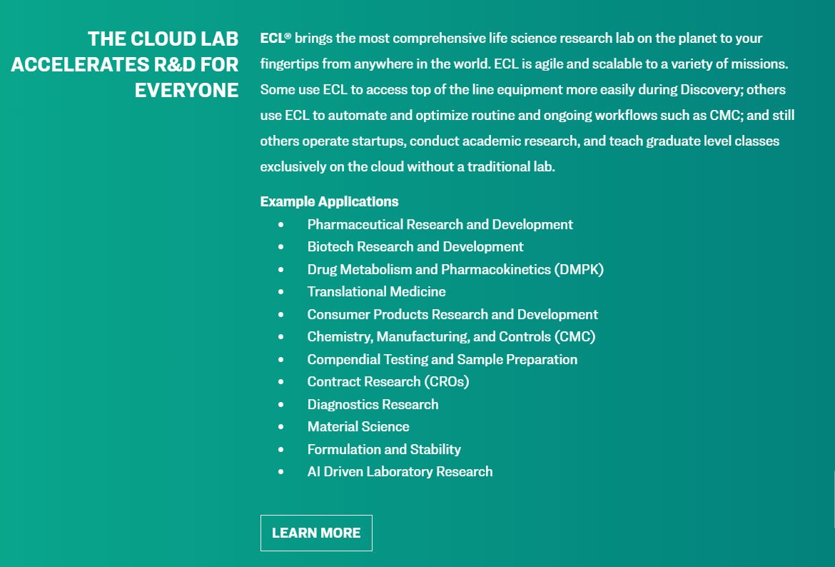 Emerald Cloud Lab product / service