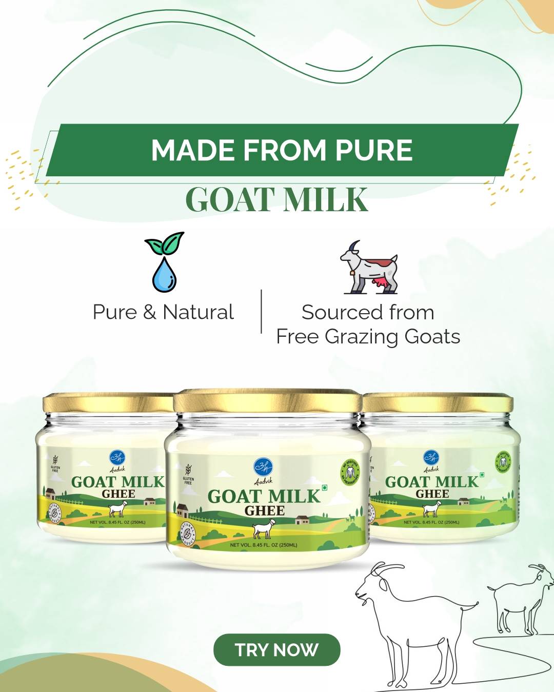Traditional bilona goat ghee