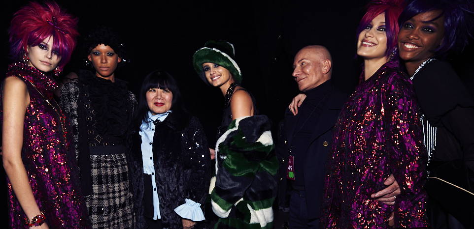 Backstage at anna sui with anna, garren and models