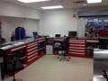 Red Automotive Parts Counter with Drawers in Naples