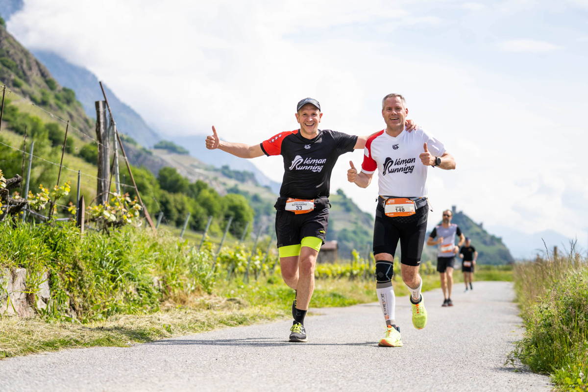 Arrivée Marathon des terroirs du Valais BCVS au CERM Martigny