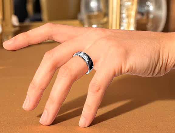 Men's platinum traditional court wedding ring - Pobjoy
