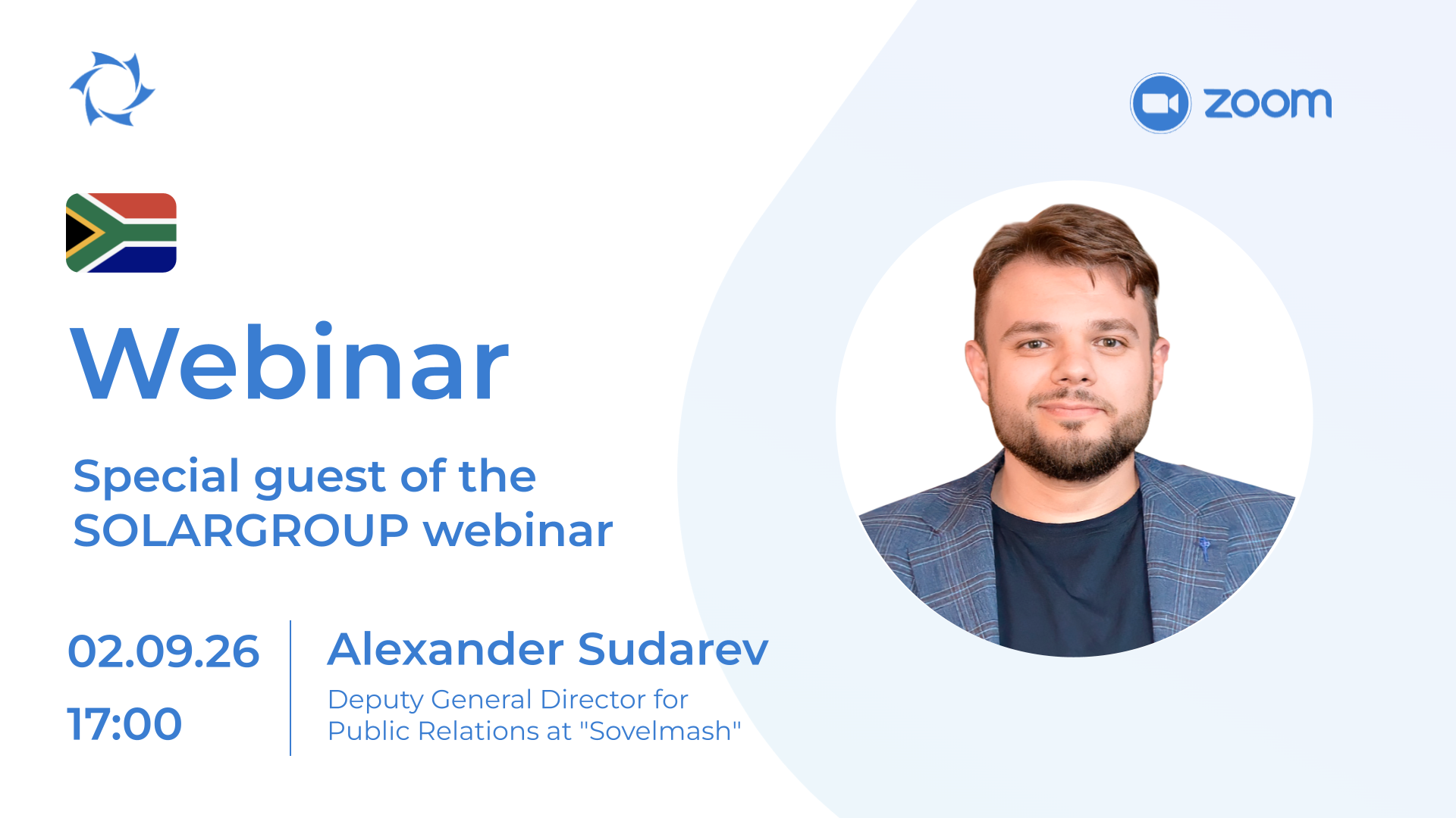 Republic of South Africa. Special guest of the SOLARGROUP webinar