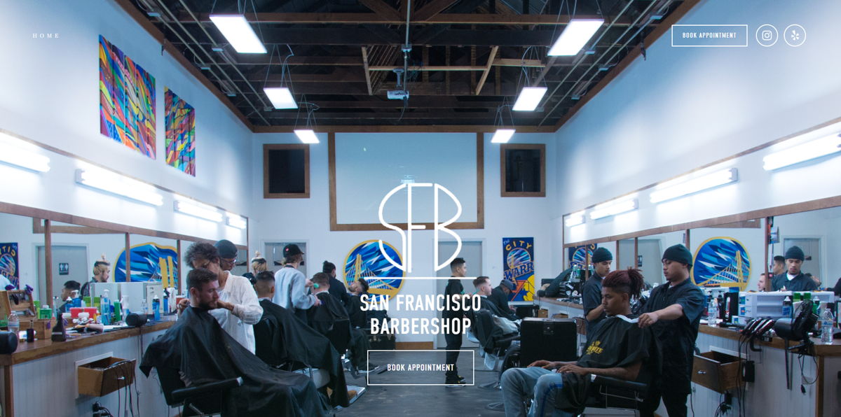 Screenshot of San Francisco Barber, from the barber & barbershop websites collection.