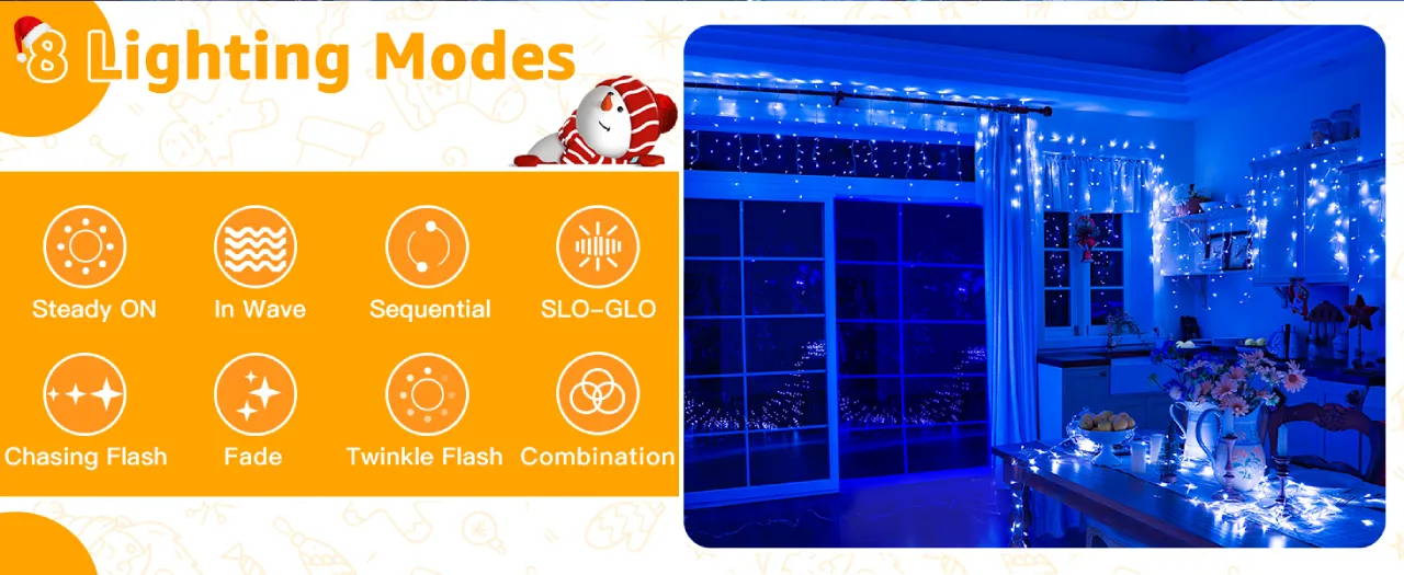 Features of Ollny's 720 leds multicolor icicle lights