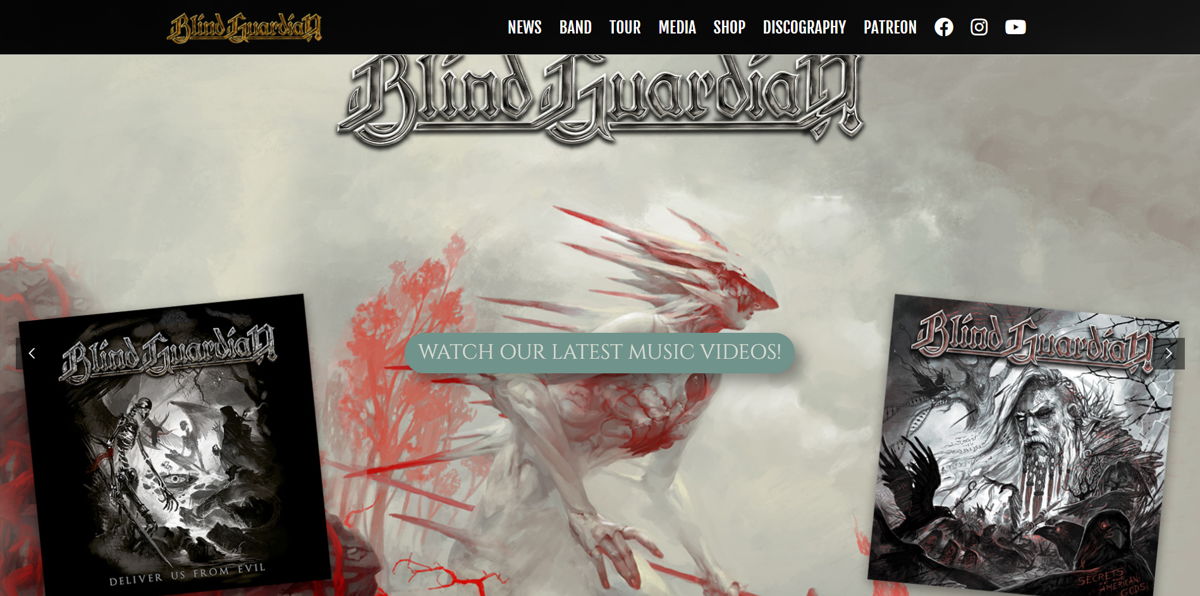 Screenshot of Blind Guardian, from the band websites collection.