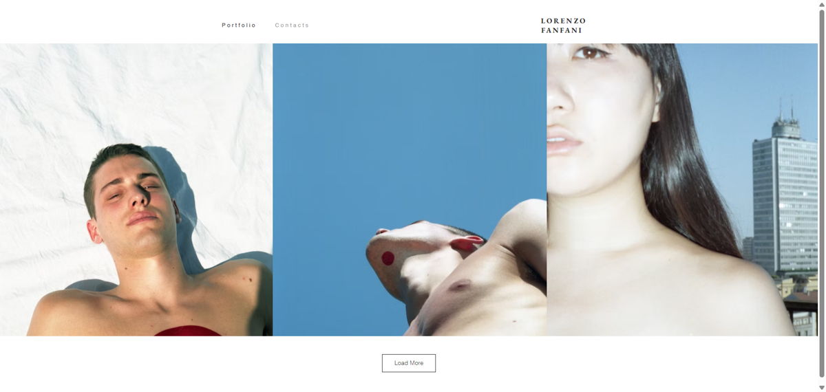 Screenshot of Lorenzo Fanfani, from the wix photography website examples collection.