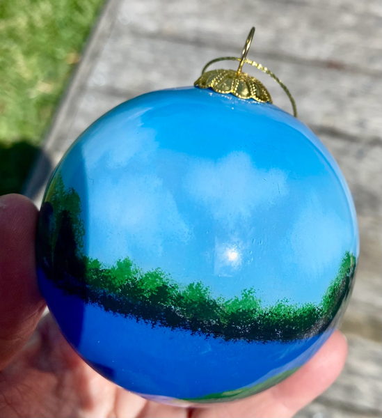 Inside Painted 80mm Sydney Harbour Personalised Christmas Bauble - Image 4