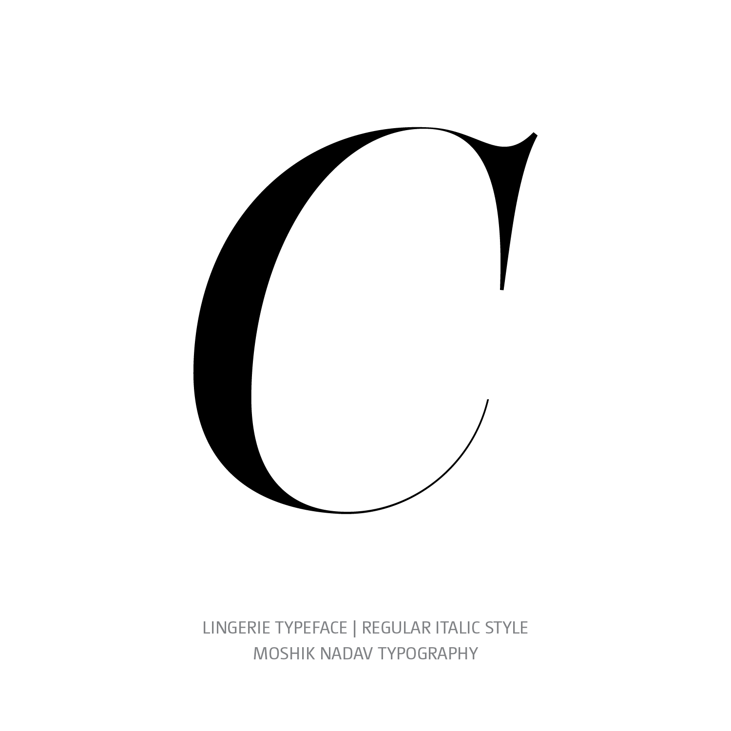 Lingerie Typeface Regular Italic C- Fashion fonts by Moshik Nadav Typography