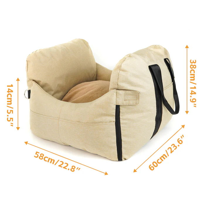 2-in-1 Pet Car Booster Seat & Travel Bed - Removable, Non-Slip, for Small Dogs & Cats - Image 2
