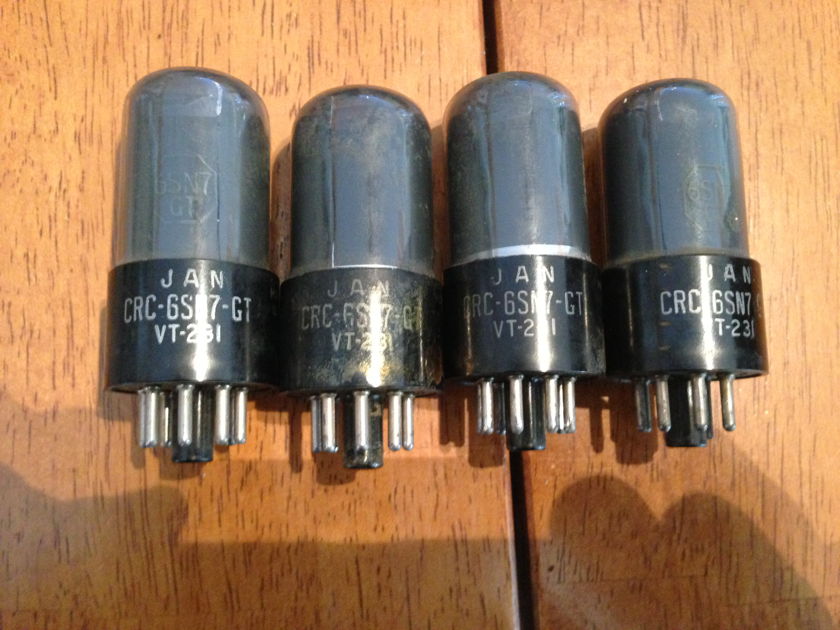 Rare RCA SMOKE GLASS JAN  CRC-6SN7GT VT-231 6sn7 tubes true matched quad test NOS HOLY GRAIL