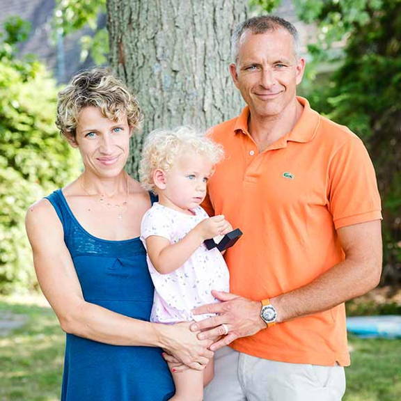 David Saint-Jacques avec sa femme Véronique Morin et leur fille