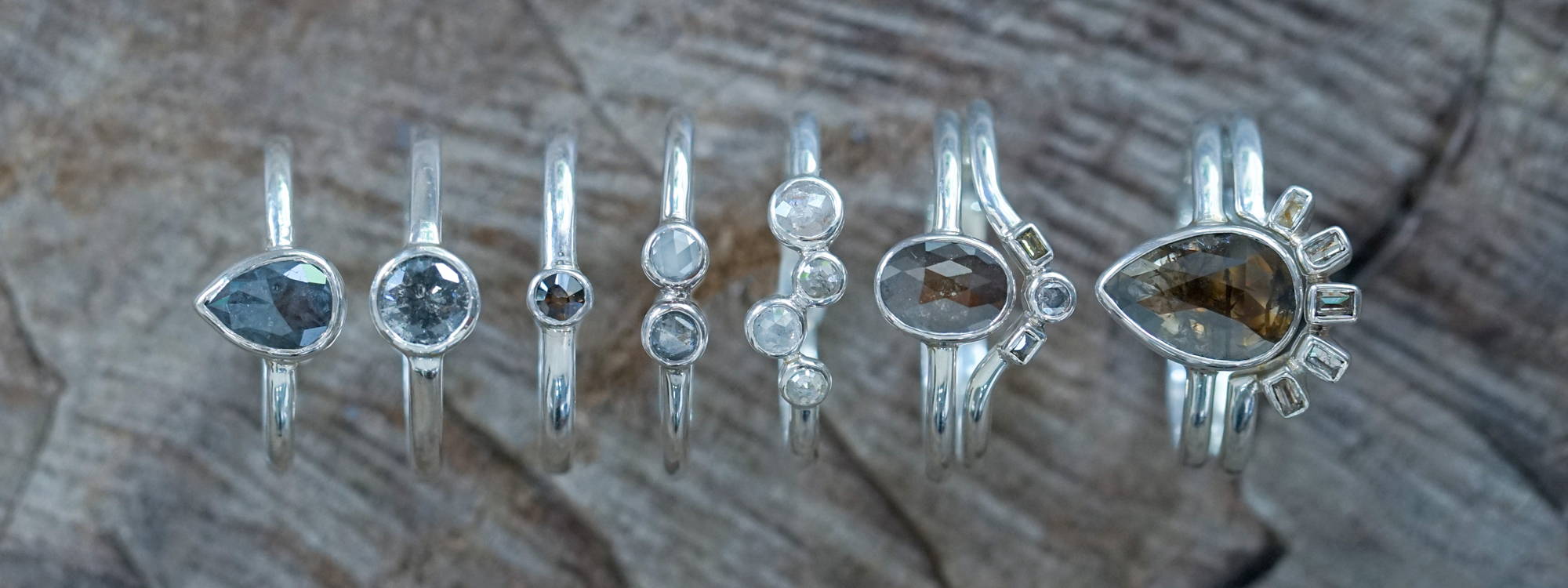 salt and pepper diamond rings