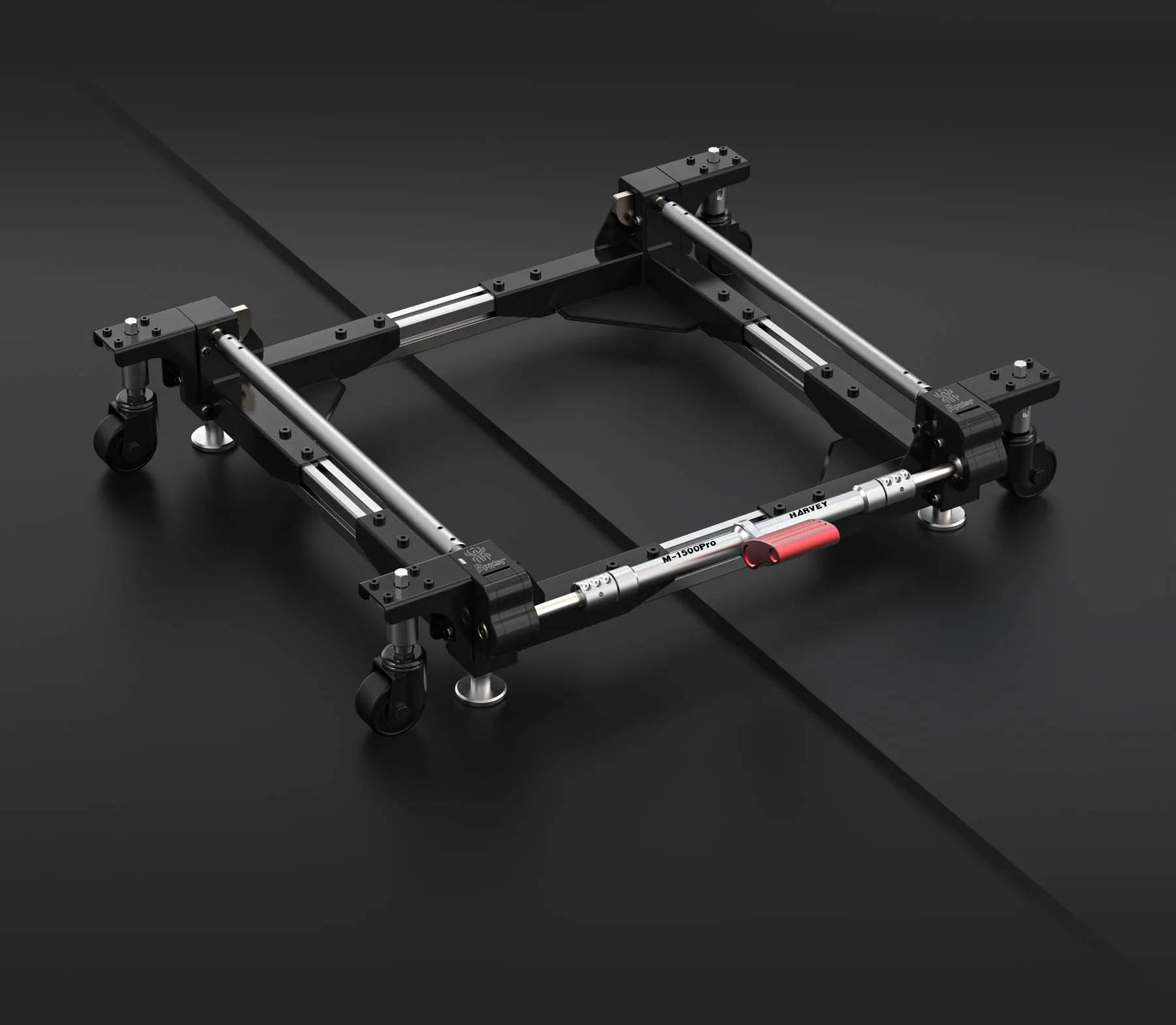 mobile base woodworking machinery mobility system Spider M-1500Pro has QuadSteady Stability System within each leg