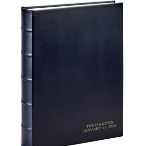 Leather Photo Album- Navy- Personalization- Times New Roman Gold Foil - Style 950 "The Isakows"