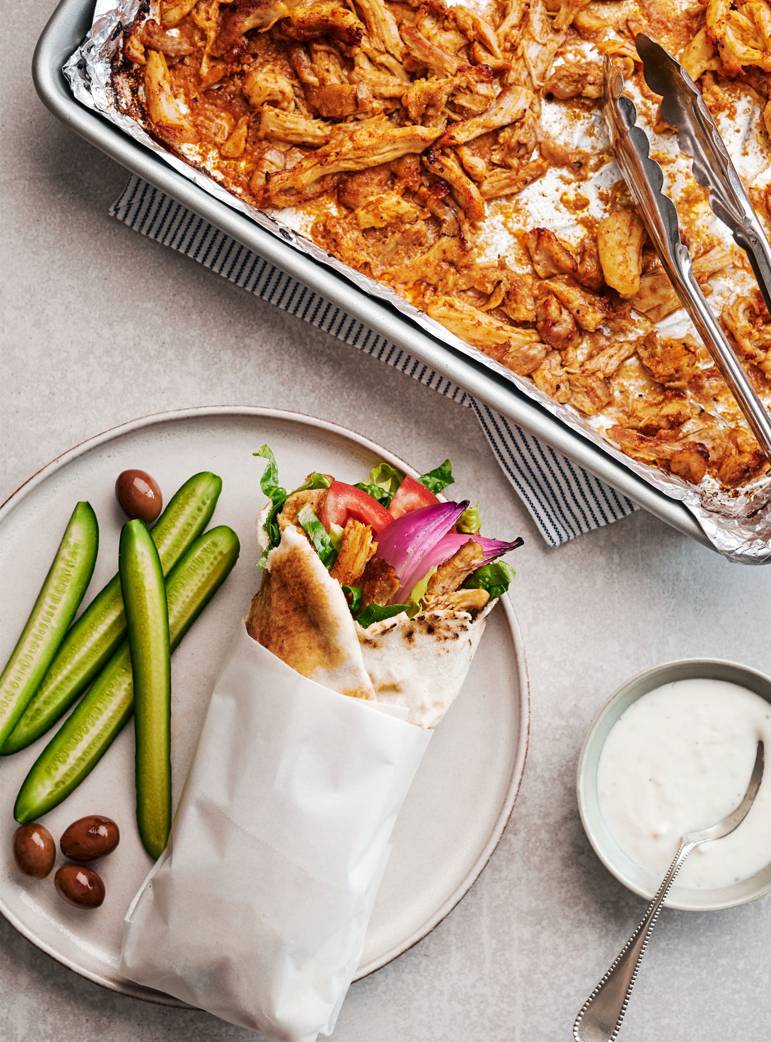 Pita Sandwiches with Sheet-Pan Chicken Shawarma | RICARDO