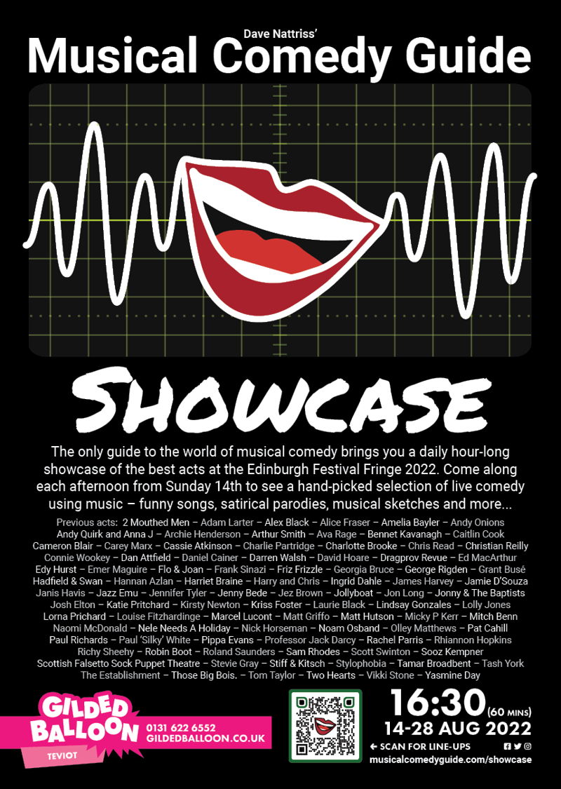 The poster for Musical Comedy Guide Showcase