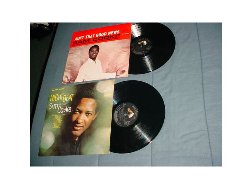 SAM COOKE  - night beat and ain't that good news 2 lp records