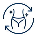 Icon depicting a healthy and happy gut