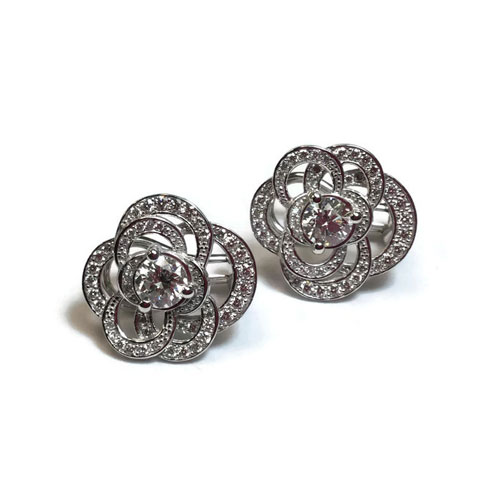 earrings with polished and cleaned diamonds