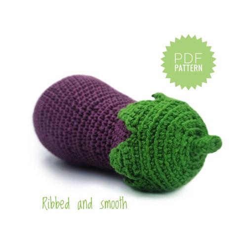 AUBERGINE Amigurumi Patroon PDF Haak Voedsel Patroon Speel Voedsel Amigurumi Aubergine Haak Speel Voedsel Voedsel Haakpatroon Groente Haak