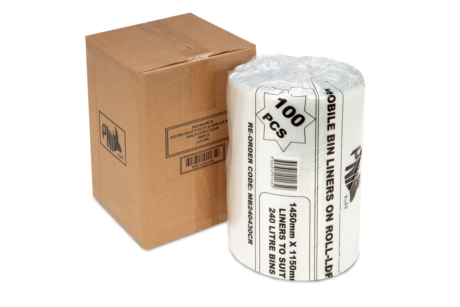 240L Clear x 100 25UM Heavy Duty