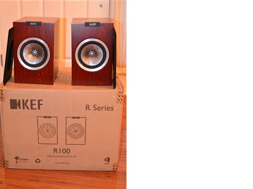 KEF R100 Bookshelf speaker pair (rosewood) For Sale Audiogon