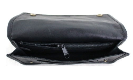 Quality Full Grain Vintage Leather Tobacco Pouch. Colour: Black. Style: 11033. Hide & Chic - Image 3