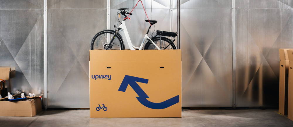 Upway shipping box with e-Bike