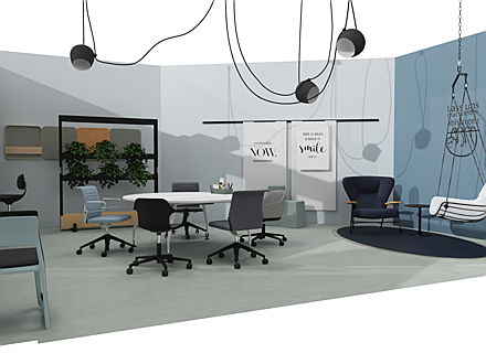  Hannover
- Visualisierung von verschiedenen Arbeitsorten in einem Büroraum.