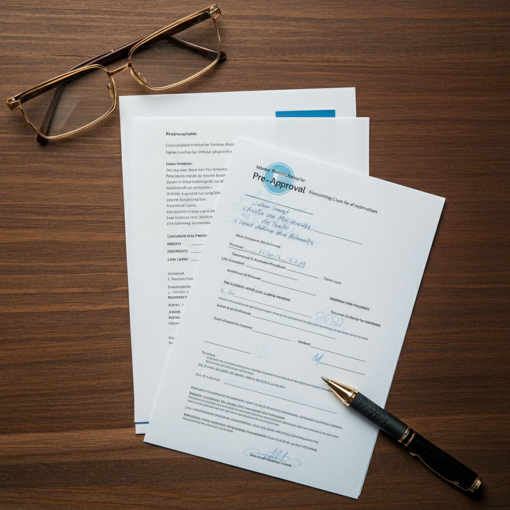 A mortgage pre-approval document from a prestigious financial institution specializing in jumbo loans for luxury properties. The letter details loan amount, interest rate, and verification of the buyer's assets and income, demonstrating the thorough financial vetting sellers should expect when evaluating qualified buyers.