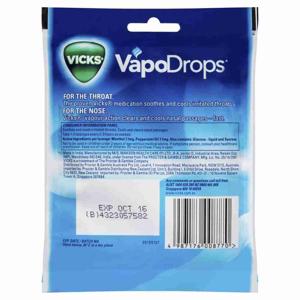 Vicks Vapodrops Cooling Peppermint Lozenges 24 Pack - Image 3